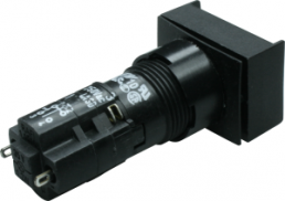 Pushbutton switch, 2 pole, red, illuminated , 4 A/230 V, mounting Ø 16.2 mm, IP65, 1.15.108.176/0000
