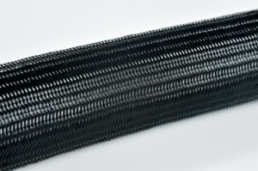 Plastic braided sleeve, inner Ø 40 mm, range 30-44 mm, black, halogen free, -60 to 150 °C