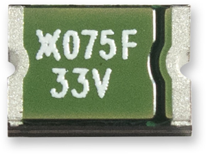 PTC fuse, resettable, SMD 1812, 33 V (DC), 100 A, 1.6 A (trip), 750 mA (hold), RF2487-000