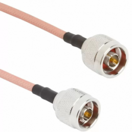Coaxial Cable, N plug (straight) to N plug (straight), 50 Ω, RG-142, grommet black, 152 mm, 175101-07-06.00