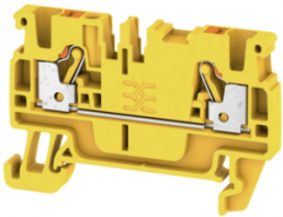 Through terminal block, push-in connection, 0.5-2.5 mm², 2 pole, 24 A, 8 kV, yellow, 1521940000