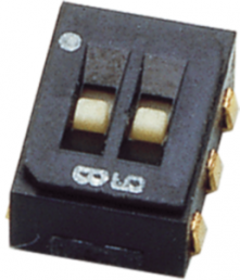 Slide switch, On-On, 2 pole, straight, 100 mA/6 VDC, CAS-220A