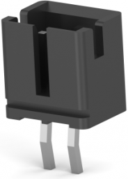 Pin header, 2 pole, pitch 2 mm, straight, black, 6-440054-2