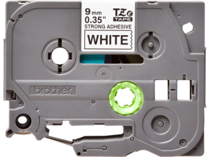 Labelling tape cartridge, 9 mm, tape white, font black, 8 m, TZE-S221