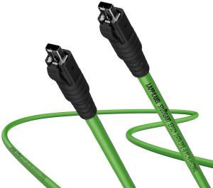 Ethernet cable, SPE cable plug, straight to SPE cable plug, straight, Cat 6A, TPE, 0.3 m, green