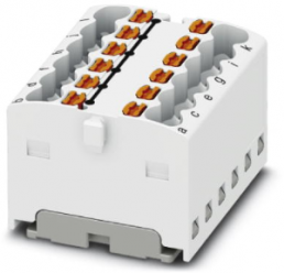 Distribution block, push-in connection, 0.14-2.5 mm², 12 pole, 17.5 A, 6 kV, white, 3002779