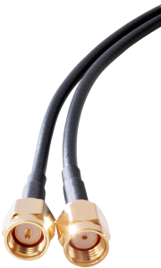 Coaxial cable, RP-SMA plug (straight) to SMA plug (straight), RG-174/U, grommet black, 1 m, C-00959-01-3