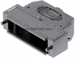 D-Sub connector housing, size: 3 (DB), straight 180°, cable Ø 3.5 to 11 mm, thermoplastic, shielded, silver, 09670250483