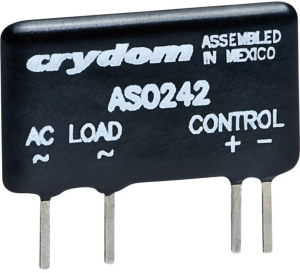 Solid state relay, 280 VAC, zero voltage switching, 4-10 VDC, 2 A, PCB mounting, ASO242R