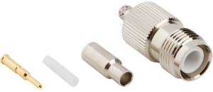 TNC socket 50 Ω, RG-174, RG-188, RG-316, LMR-100A, Belden 7805A, RG-174LL, crimp connection, straight, 122138RP