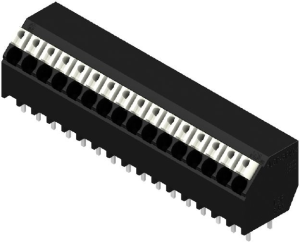 PCB terminal, 16 pole, pitch 3.5 mm, AWG 28-14, 12 A, spring-clamp connection, black, 1885790000