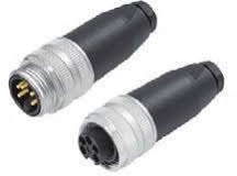Plug, 7/8-16, 4 pole, screw connection, screw locking, straight, 2504020000