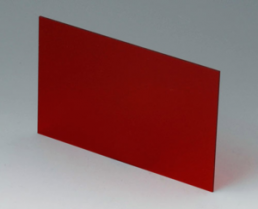 Front/rear panel 79,6x124,2 mm, red/transparent, Acrylic glass