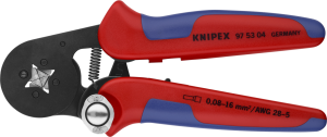 Crimping pliers for wire end ferrules, 0.08-16 mm², AWG 28-5, Knipex, 97 53 04