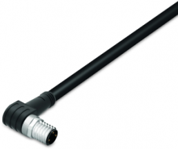 Sensor actuator cable, M8-cable plug, angled to open end, 3 pole, 1.5 m, PUR, black, 4 A, 756-5112/030-015