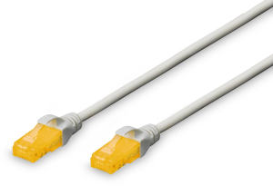 Patch cable, RJ45 plug, straight to RJ45 plug, straight, Cat 6A, U/UTP, LSZH, 2 m, gray