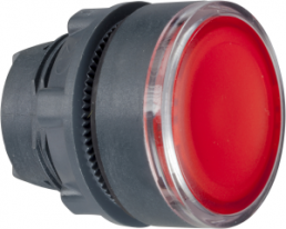 Pushbutton, illuminable, groping, waistband round, red, front ring black, mounting Ø 22 mm, ZB5AA48