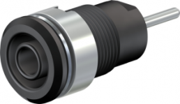 4 mm socket, round plug connection, mounting Ø 12.2 mm, CAT III, black, 49.7048-21