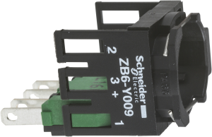 Single contact block with body/fixing collar 1NC faston connector