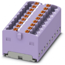 Distribution block, push-in connection, 0.14-2.5 mm², 17.5 A, 6 kV, purple, 3002786