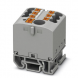 Distribution block, Push-in connection, 0.14-4.0 mm², 7 pole, 24 A, 8 kV, gray, 3274166