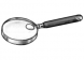 Inspection magnifying glass with two magnification factors, 1.5 1, 75 mm, 135 g