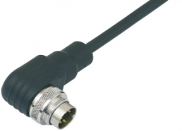 Sensor actuator cable, M16-cable plug, angled to open end, 12 pole, 2 m, PUR, black, 3 A, 79 6329 200 12