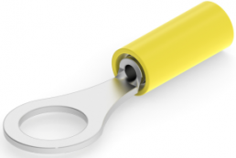 Insulated ring cable lug, 0.1-0.41 mm², AWG 26 to 22, 4.34 mm, M4, yellow