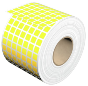 Polyester Label, (L x W) 8 x 8 mm, yellow, Roll with 10000 pcs