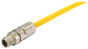 Sensor actuator cable, M12-cable plug, straight to M12-cable plug, straight, 8 pole, 3 m, PUR, yellow, 21330101850030
