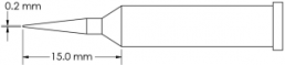 Soldering tip, conical, Ø 0.2 mm, (L) 15 mm, GT6-CN1502A