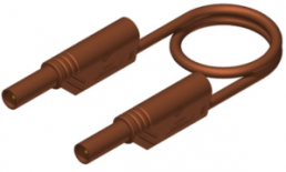 Measuring lead with (4 mm plug, spring-loaded, straight) to (4 mm plug, spring-loaded, straight), 1 m, brown, PVC, 2.5 mm², CAT II