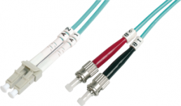 FO duplex patch cable, LC to ST, 3 m, OM3, multimode 50/125 µm