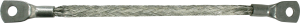 Ground strap, assembled, copper, tin-plated, 10 mm², (L x W) 150 x 13 mm, hole Ø M6, TBL-10.0-150-M6
