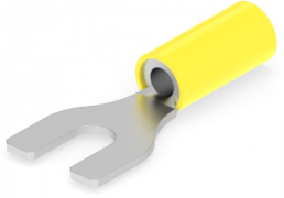Insulated forked cable lug, 2.62-6.64 mm², AWG 12 to 10, M5, yellow