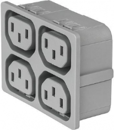 Distribution strip, 4-fold F, snap-in, plug-in connection, gray, 3-103-840