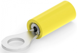 Insulated ring cable lug, 0.12-0.24 mm², AWG 26 to 24, 3.51 mm, M3.5, yellow