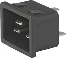 Plug C20, 3 pole, snap-in, plug-in connection, black, 6163.0014