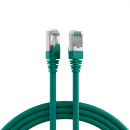 Patch cable, RJ45 plug, straight to RJ45 plug, straight, Cat 5e, SF/UTP, PUR, 1 m, green