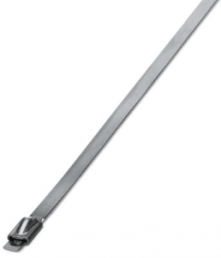 Cable tie, stainless steel, (L x W) 360 x 4.6 mm, bundle-Ø 102 mm, silver, UV resistant, -80 to 538 °C