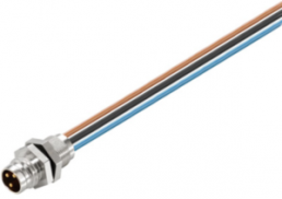 Sensor actuator cable, M8-cable plug, straight to open end, 3 pole, 0.5 m, PUR, 4 A, 1078730000