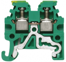 Protective conductor terminal, screw connection, 0.5-1.5 mm², 2 pole, 152 A, 4 kV, yellow/green, 1798460000