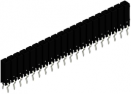 Socket header, 20 pole, pitch 2.54 mm, straight, black, 10025558