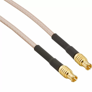 Coaxial Cable, MCX plug (straight) to MCX plug (straight), 75 Ω, RG-179/U, grommet black, 610 mm, 255101-05-24.00