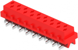 Socket header, 18 pole, pitch 1.27 mm, straight, red, 8-188275-8