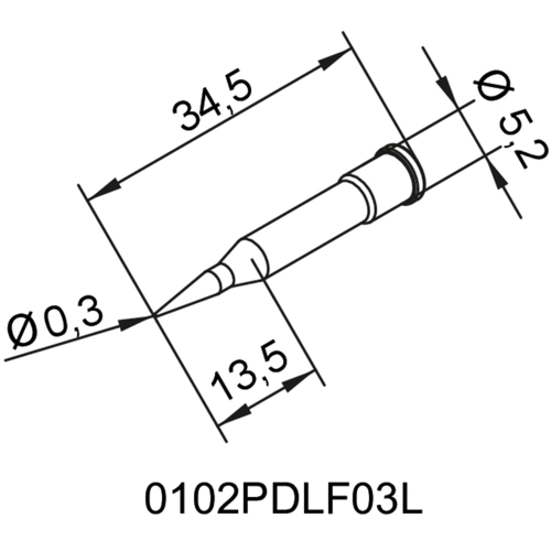 0102PDLF03L/10 Ersa Soldering tips, desoldering tips and hot air nozzles Image 2