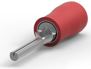Insulated pin cable lug, 0.25-1.6 mm², AWG 22 to 16, 1.8 mm, red