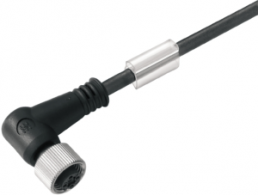 Sensor actuator cable, M12-cable socket, angled to open end, 12 pole, 10 m, PUR, black, 1.5 A, 1898241000