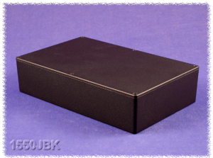 Aluminum die cast enclosure, (L x W x H) 275 x 175 x 62 mm, black (RAL 9005), IP54, 1550JBK