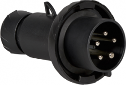 CEE plug, 5 pole, 32 A/480-500 V, black, 7 h, IP67, PKX32M745